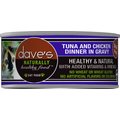 Dave's Pet Food Naturally Healthy Grain-Free Tuna & Chicken Dinner in Gravy Canned Cat Food, 5.5-oz, case of 24