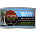 Dave's Pet Food Naturally Healthy Grain-Free Tuna & Salmon Dinner in Aspic Canned Cat Food, 3-oz, case of 24