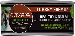 Dave's Pet Food Naturally Healthy Grain-Free Turkey Formula Canned Cat Food, 5.5-oz, case of 24