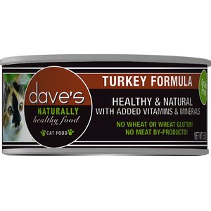 Dave's Pet Food Naturally Healthy Grain-Free Turkey Formula Canned Cat Food, 5.5-oz, case of 24