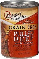 Against the Grain Hand Pulled Beef with Gravy Dinner Grain-Free Canned Dog Food, 12-oz, case of 12