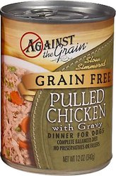 Against the Grain Hand Pulled Chicken with Gravy Dinner Grain-Free Canned Dog Food, 12-oz, case of 12