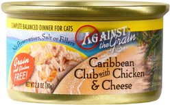 Against the Grain Caribbean Club with Chicken & Cheese Dinner Grain-Free Canned Cat Food, 2.8-oz, case of 24