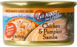 Against the Grain Chicken & Pumpkin Samba Dinner Grain-Free Canned Cat Food, 2.8-oz, case of 24
