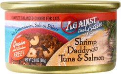 Against the Grain Shrimp Daddy with Tuna & Salmon Dinner Grain-Free Canned Cat Food, 2.8-oz, case of 24