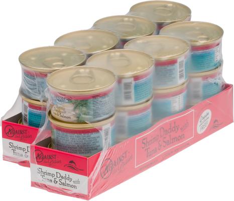Show full view: Against the Grain Shrimp Daddy with Tuna & Salmon Dinner Grain-Free Canned Cat Food, 2.8-oz, case of 24 slide 4 of 4