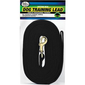 Four Paws Cotton Web Training Dog Lead, Black, 10-ft