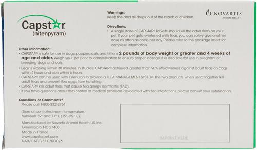 Show full view: Capstar Flea Tablets for Dogs over 25 lbs, 6 count slide 2 of 8