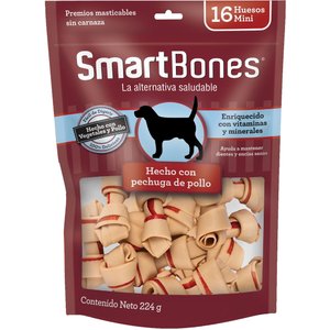 SmartBones Mini Chicken Chew Bones Dog Treats, 16 count