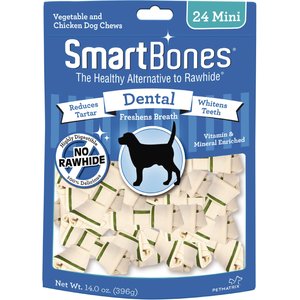 SmartBones Mini Dental Chew Bones Dog Treats, 24 count