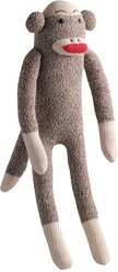 Multipet Sock Pal Monkey Squeaky Plush Dog Toy, Regular