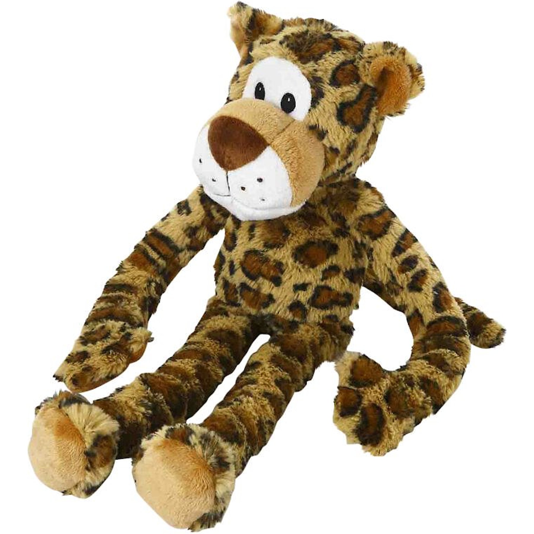 Multipet Multipet Swingin' Safari with Extra Long Arms & Legs Squeaky Plush Dog Toy, Leopard