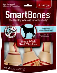 SmartBones Large Chicken Chew Bones Dog Treats, 3 count