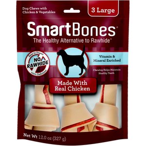 SmartBones Large Chicken Chew Bones Dog Treats, 3 pack
