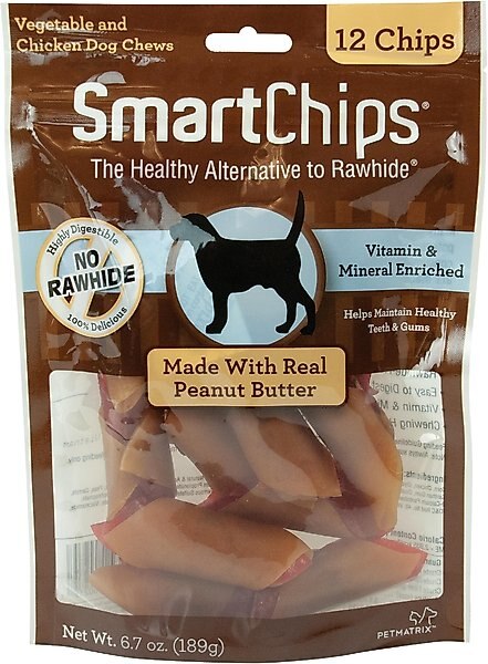 SmartBones SmartChips Peanut Butter Chews Dog Treats, 12 count slide 1 of 6