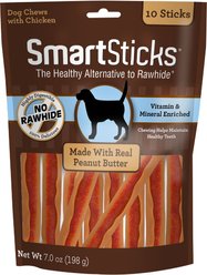 SmartBones SmartSticks Peanut Butter Chews Dog Treats, 10 count slide 1 of 6