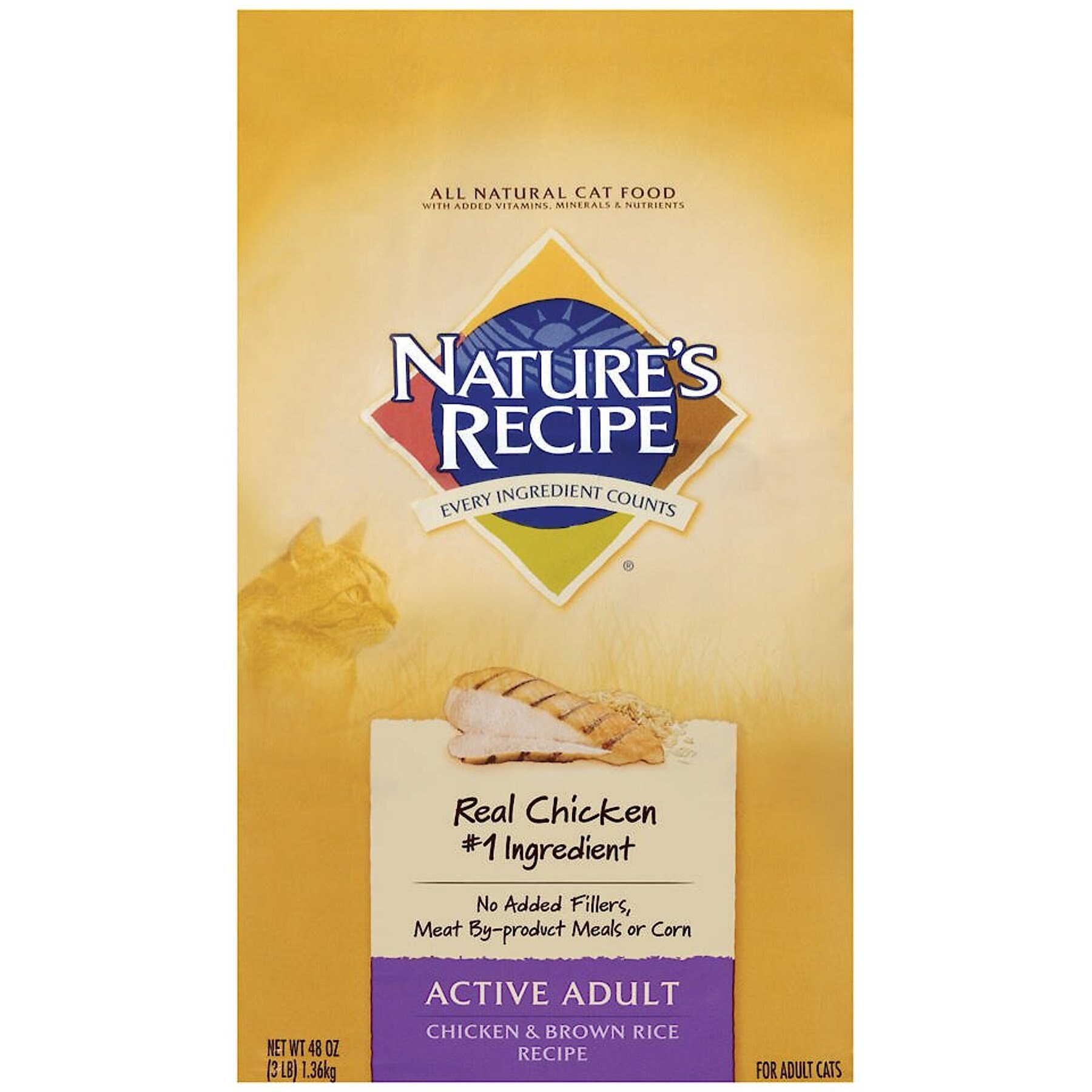 NATURE S RECIPE Active Adult Chicken Brown Rice Recipe Dry Cat