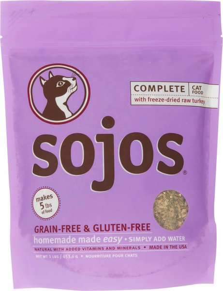 Sojos Complete Turkey Recipe Dehydrated Cat Food, 1-lb bag slide 1 of 7