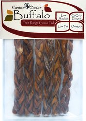 Canine Caviar Braided Buffalo Stix 6" Dog Treats, 6 pack