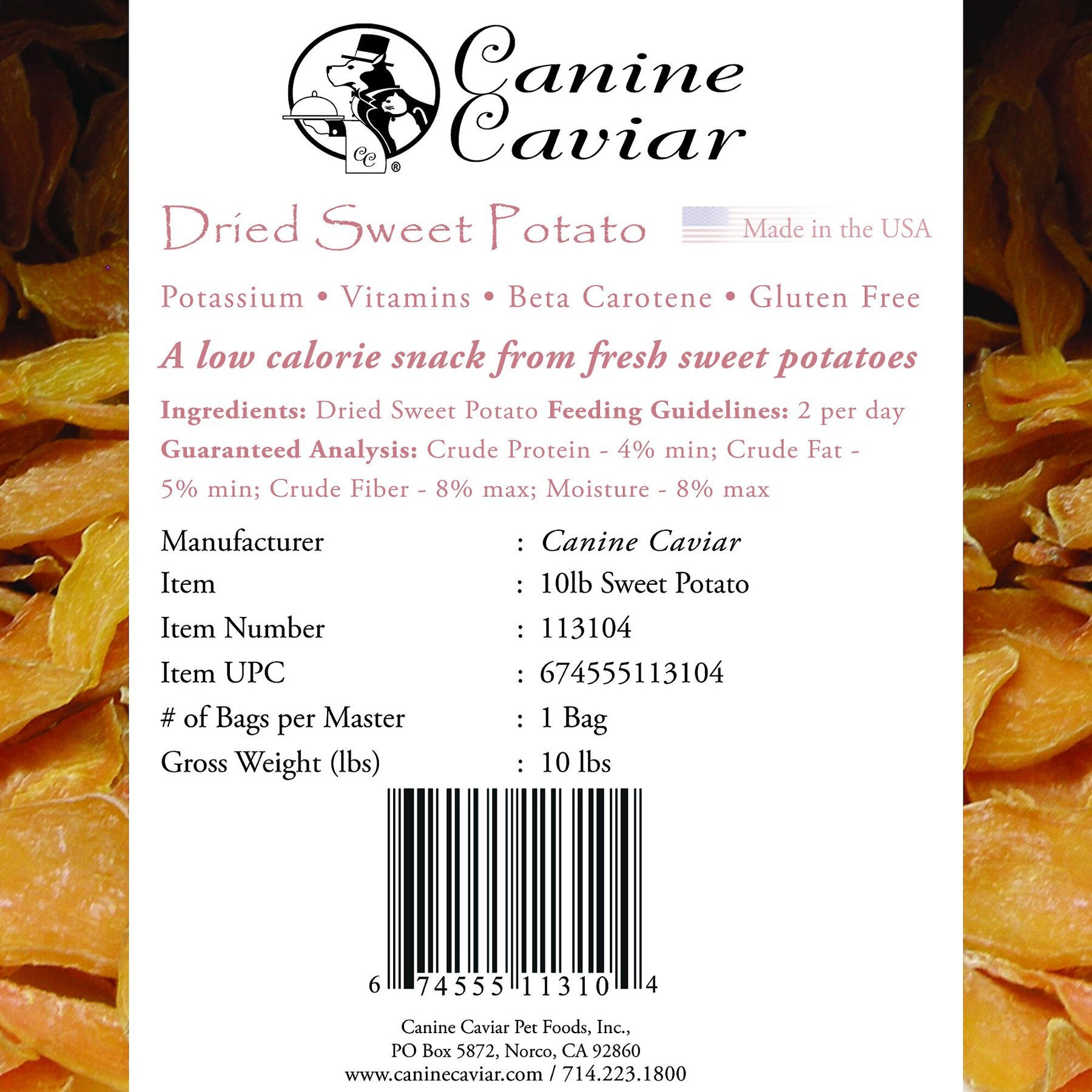 canine caviar dried sweet potato