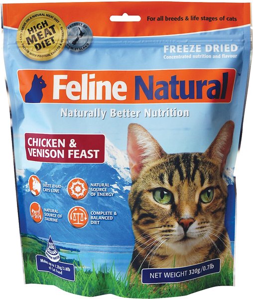 FELINE NATURAL Chicken Venison Feast Raw Grain Free Freeze Dried