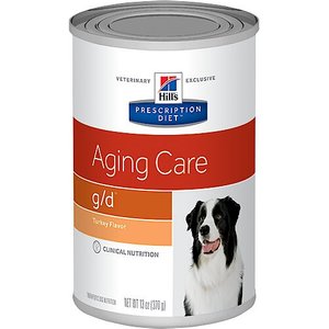 Hill's Prescription Diet g/d Aging Care Turkey Flavor Wet Senior Dog Food, 13-oz, case of 12