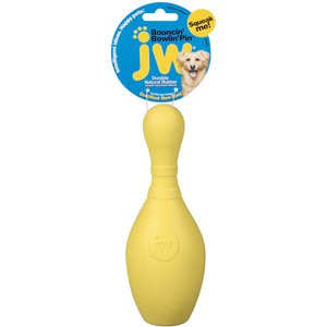 JW Pet iSqueak Bouncin' Bowlin' Pin Dog Toy, Color Varies, Medium
