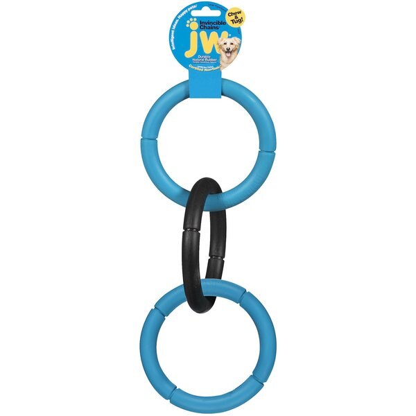 JW PET Invincible Chains Triple Dog Toy, Color Varies, Large