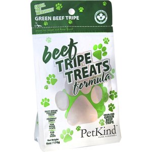PetKind Green Beef Tripe Formula Grain-Free Dog & Cat Treats, 6-oz bag