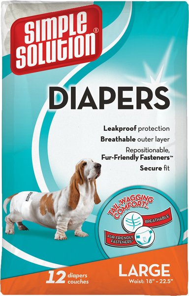 Discontinued - SIMPLE SOLUTION Original Disposable Female Dog Diapers ...