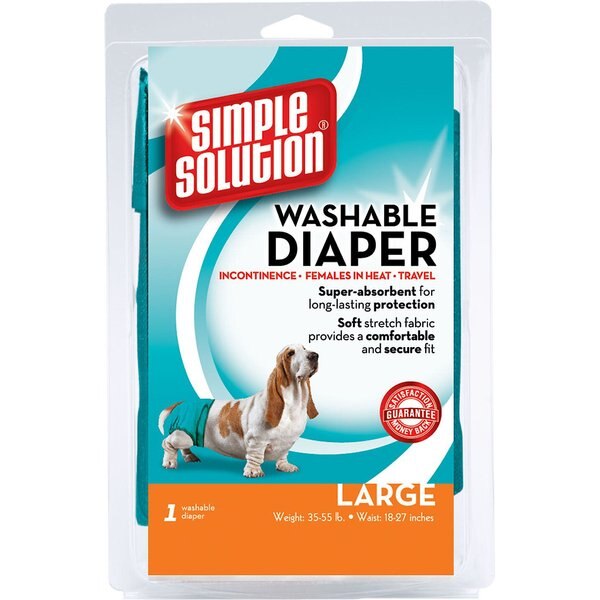 SIMPLE SOLUTION Washable Female Dog Diaper, Large 18 to 27in waist