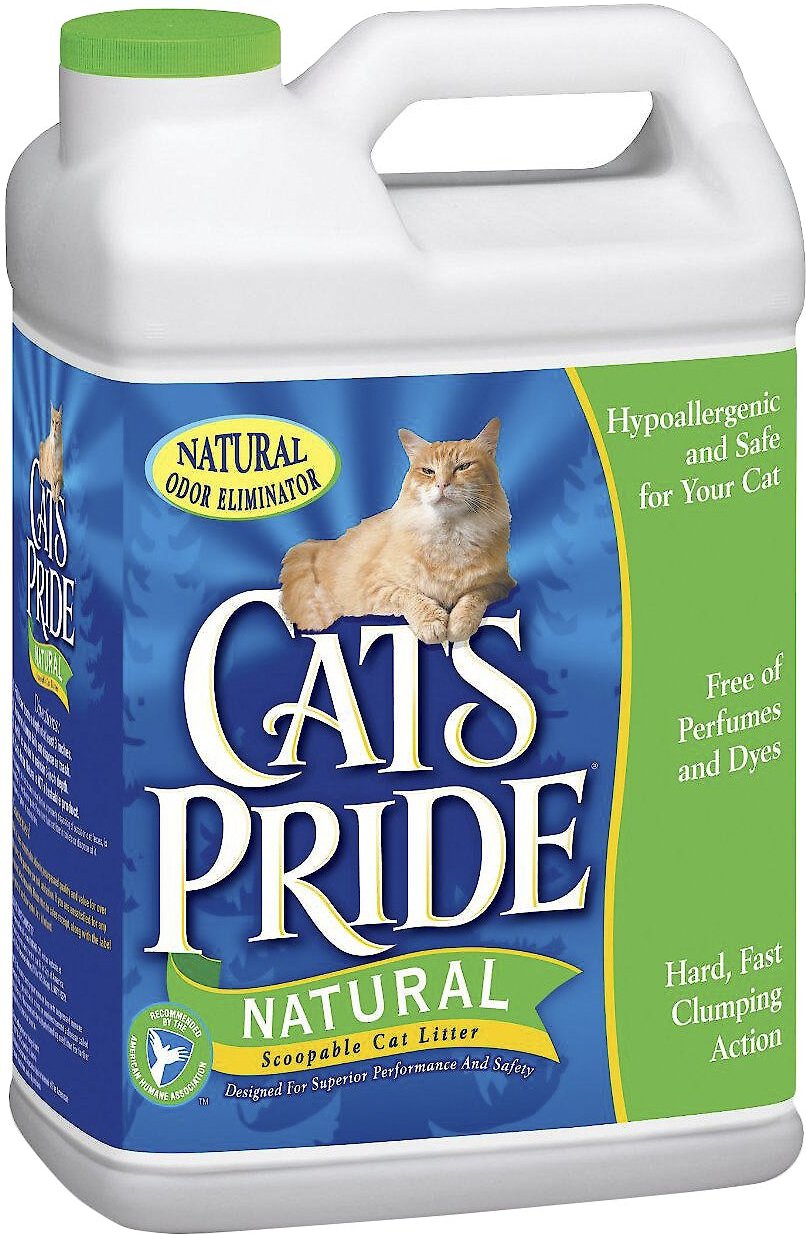 CAT'S PRIDE Premium Natural Unscented Clumping Clay Cat Litter, 20lb jug