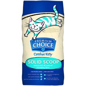 Premium Choice Carefree All Natural Unscented Clumping Clay Cat Litter, 25-lb bag
