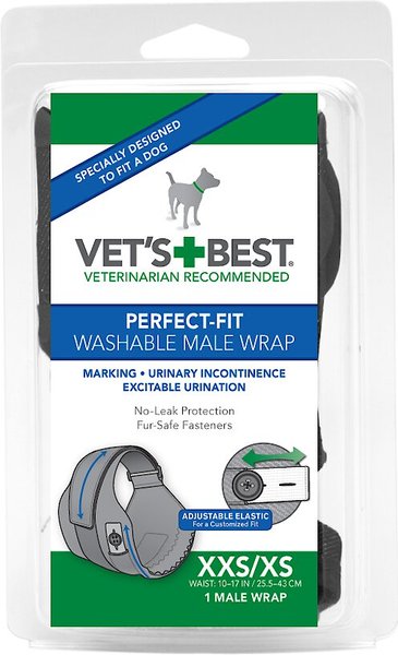 Vet's Best Perfect-Fit Washable Male Dog Wrap, XX-Small/X-Small: 10 to 17-in waist slide 1 of 9