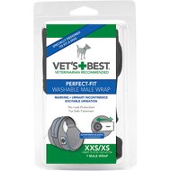 Vet's Best Perfect-Fit Washable Male Dog Wrap, XX-Small/X-Small: 10 to 17-in waist