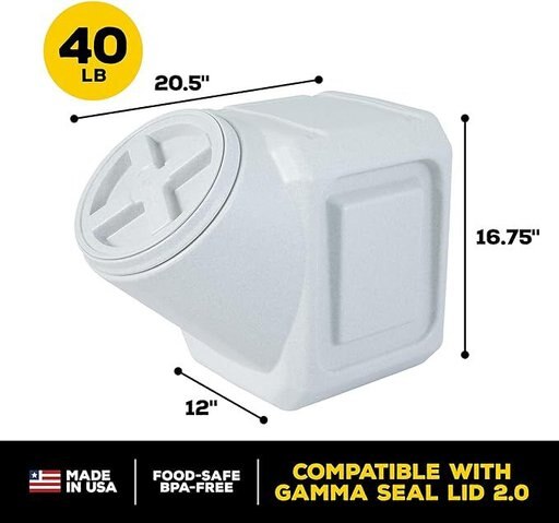 Gamma2 Vittles Vault Stackable Pet Food Storage, 40-lb