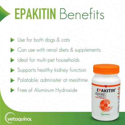 Show full view: Vetoquinol Epakitin Powder Urinary Supplement for Cats & Dogs, 300g slide 7 of 15