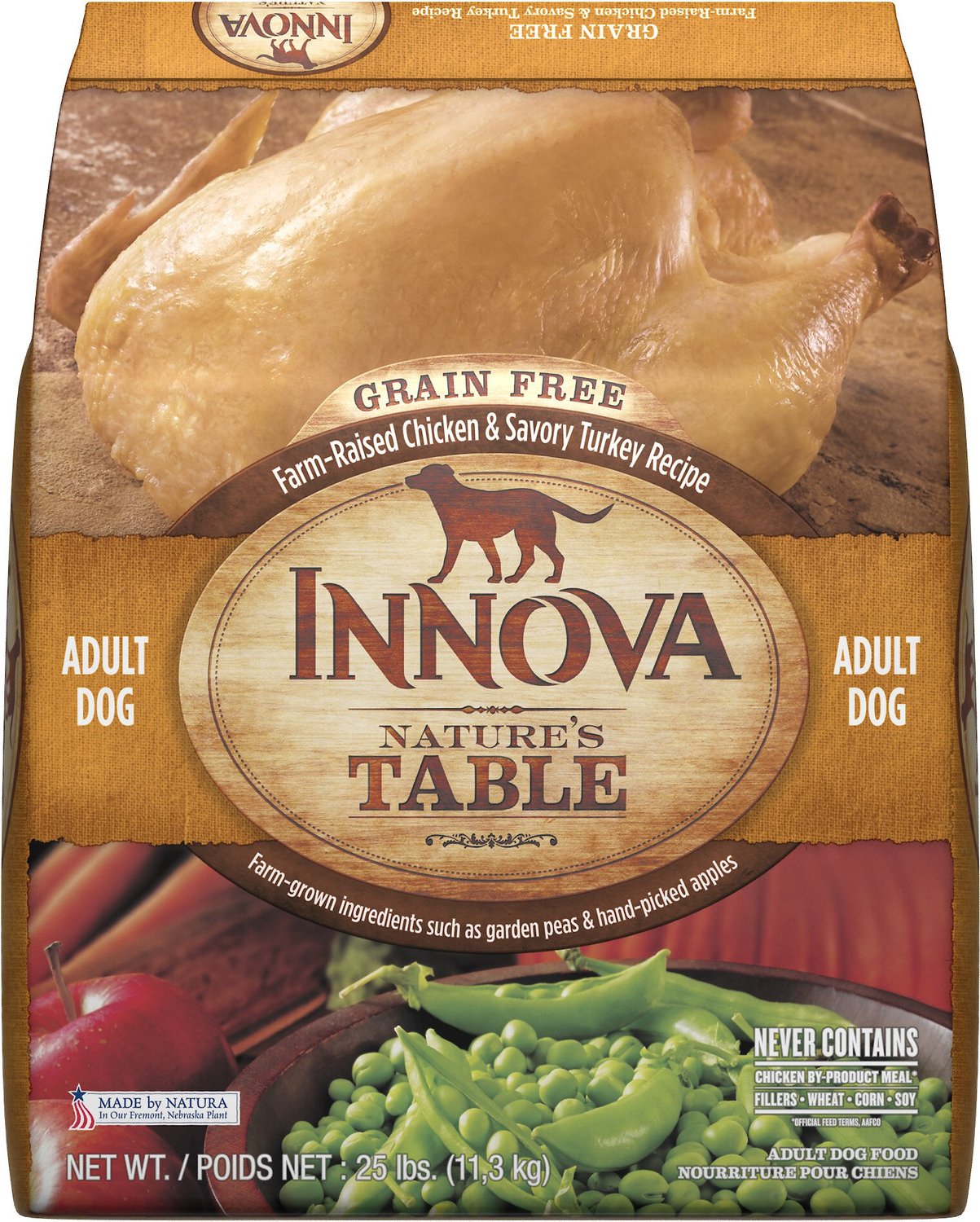 INNOVA Nature's Table Grain-Free Farm-Raised Chicken & Savory Turkey Recipe  Adult Dry Dog Food, 25-lb bag 