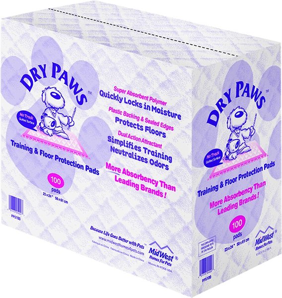 MIDWEST Dry Paws Training & Floor Protection Pads, 100 count