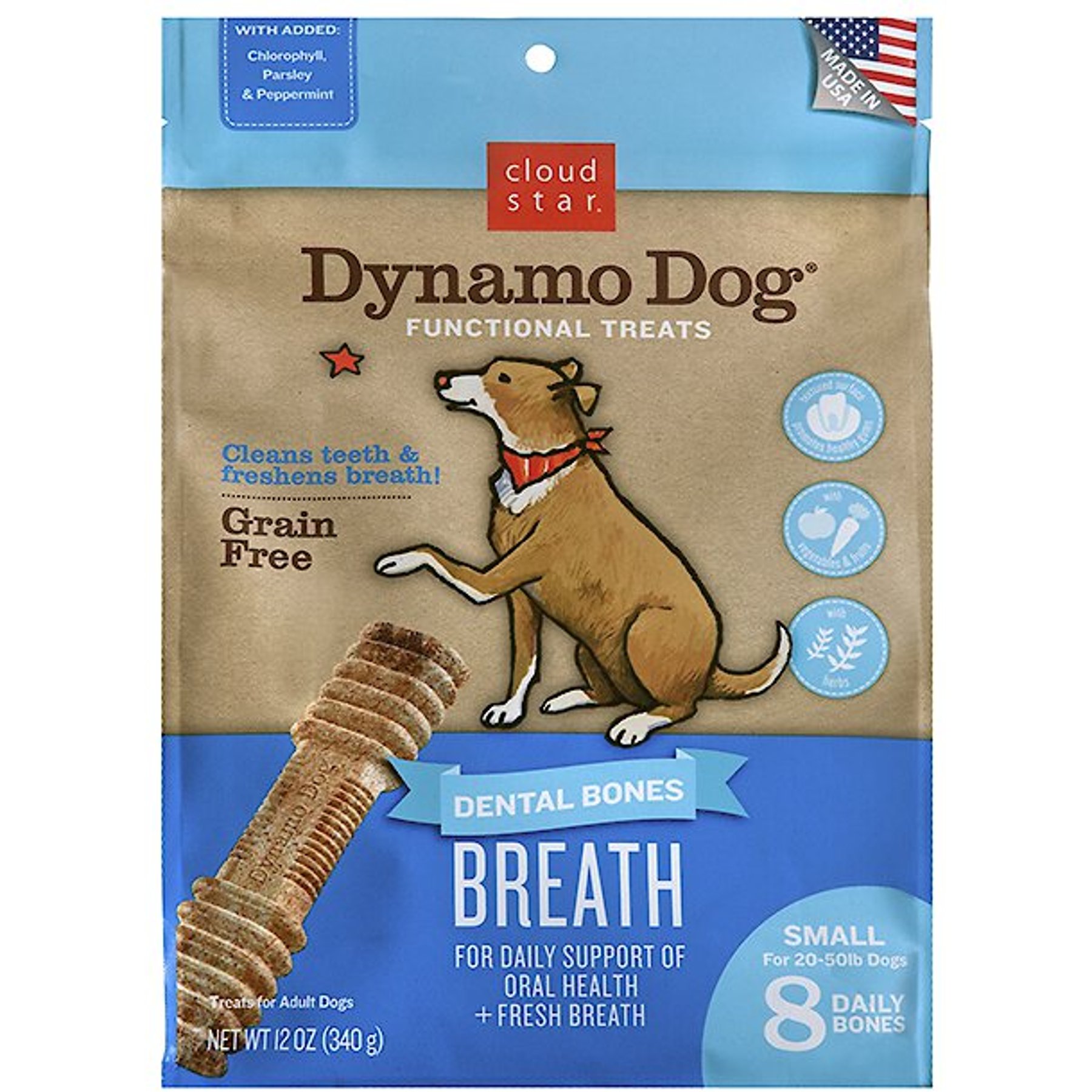 CLOUD STAR Dynamo Dog Breath Dental Bones Adult Dog Treats Small