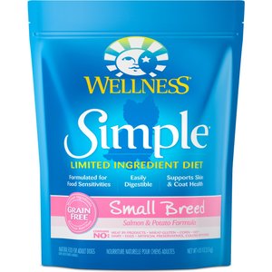 Wellness Simple Limited Ingredient Diet Grain-Free Small Breed Salmon & Potato Formula Dry Dog Food, 4.5-lb bag