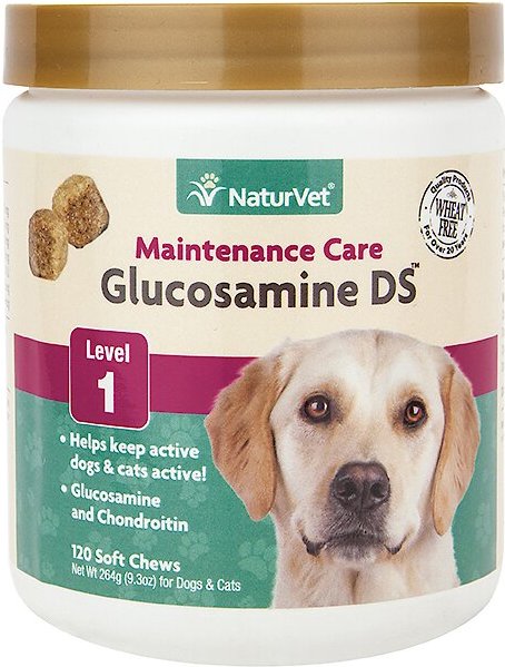 NaturVet Maintenance Care Glucosamine DS Soft Chews Joint Supplement for Dogs & Cats, 120 count slide 1 of 4