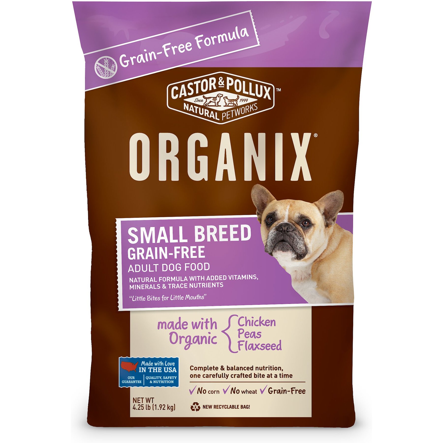 CASTOR POLLUX Organix Grain Free Small Breed Chicken Peas