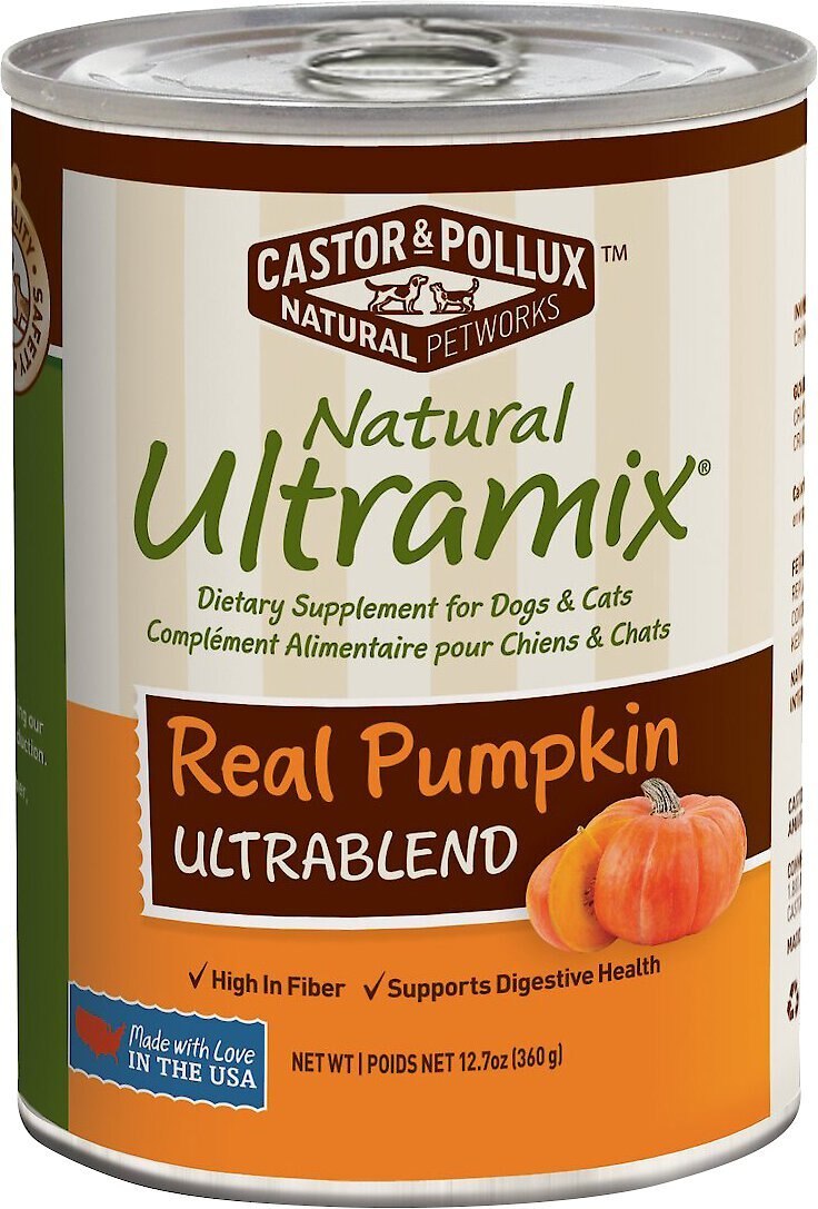 Castor Pollux Natural Ultramix Real Pumpkin Ultrablend Supplement Canned Dog Cat Food