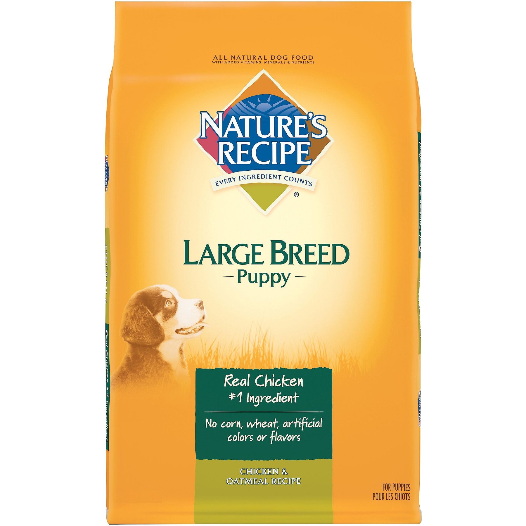 Discontinued NATURE S RECIPE Large Breed Puppy Chicken Oatmeal Recipe Dry Dog Food 14 lb bag Chewy