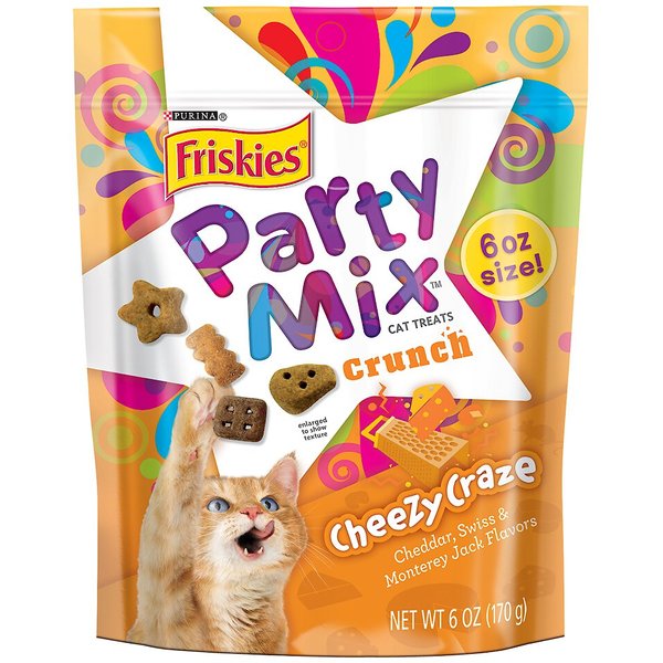 FRISKIES Party Mix Seafood Lovers Crunch Flavor Crunchy Cat Treats, 6