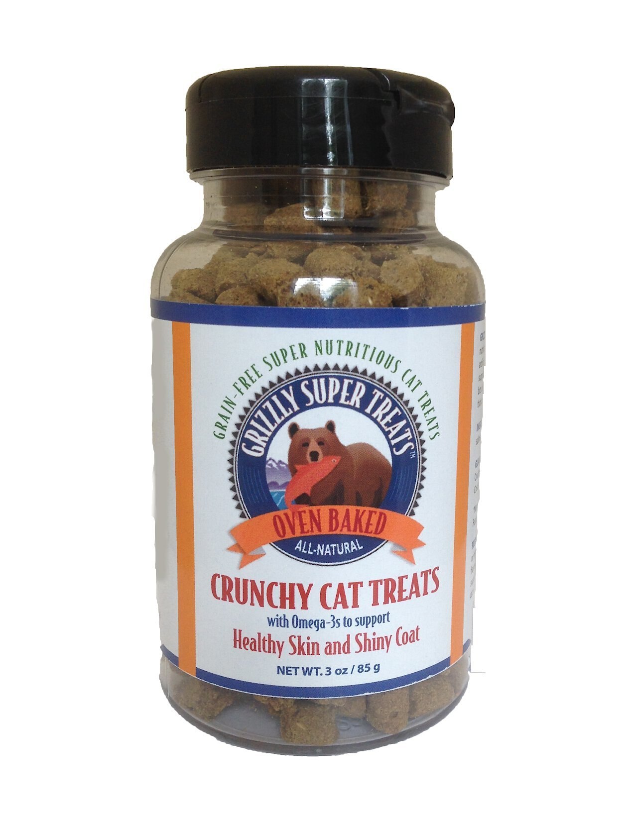 GRIZZLY Super Treats Oven Baked GrainFree Omega3 Support Cat Treats