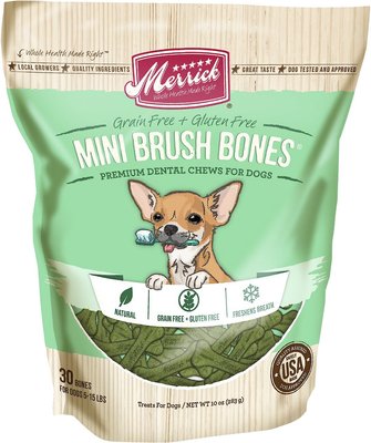 Merrick Mini Brush Bones Grain-Free Dental Chews Dog Treats, slide 1 of 1