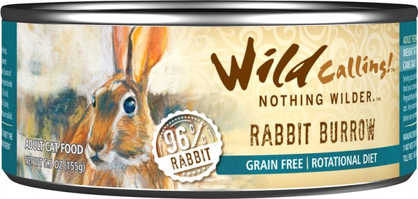 Wild Calling Rabbit Burrow 96 Rabbit Grain Free Adult Canned Cat Food