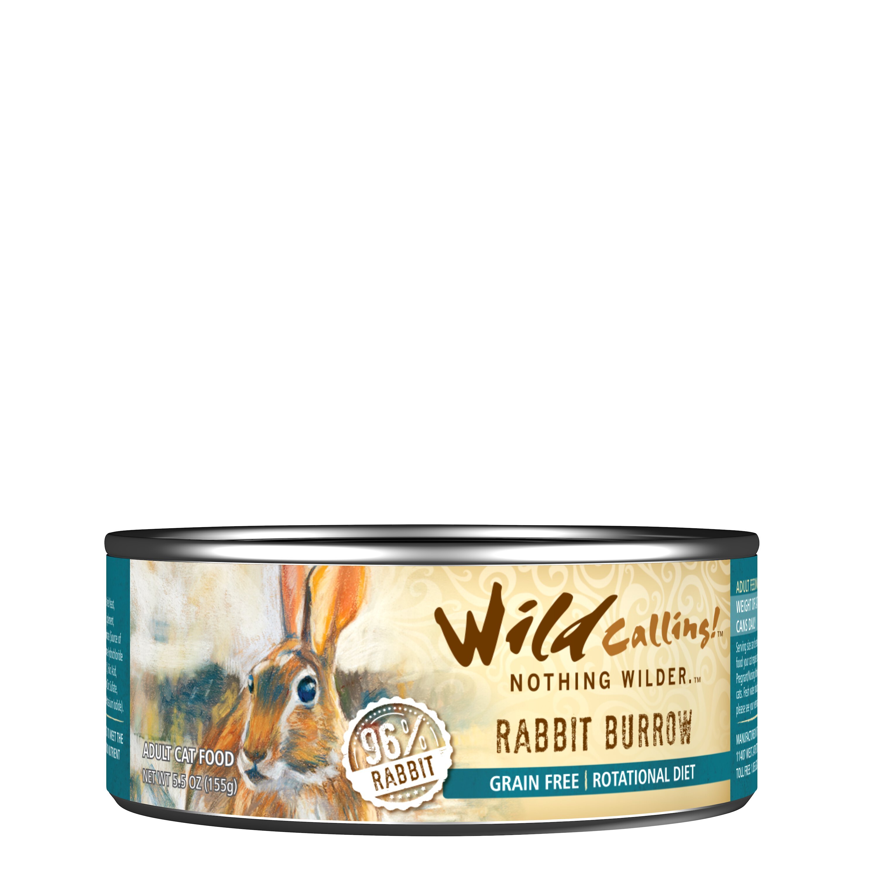 WILD CALLING Rabbit Burrow 96 Rabbit Grain Free Adult Canned Cat